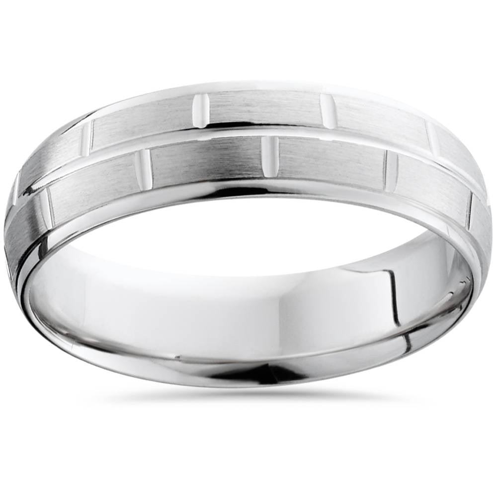 Mens Argentium Silver Comfort Fit Brushed Wedding Band Size Selectable 7802589577276