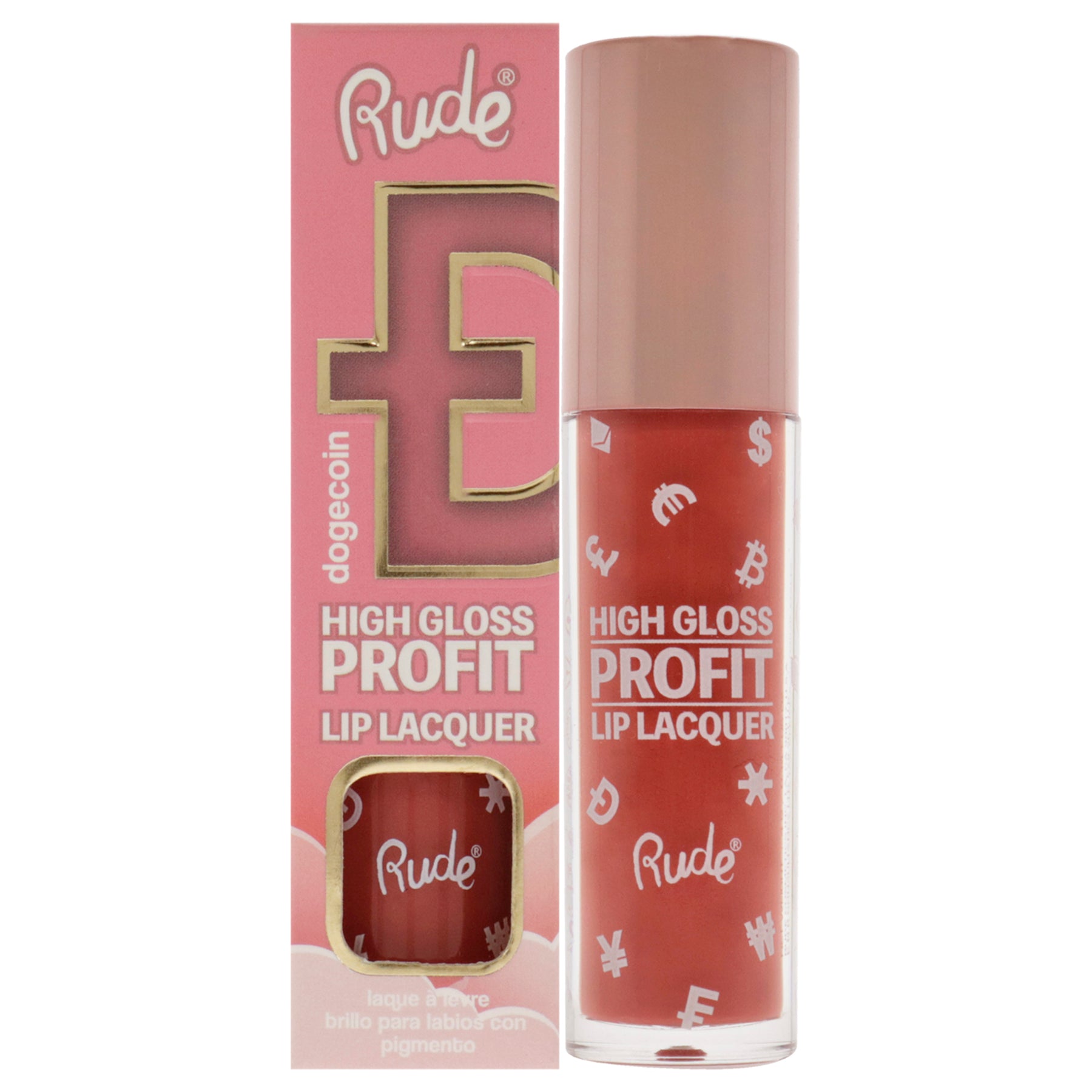 High Gloss Profit Lip Lacquer - Dogecoin by Rude Cosmetics for Women - 0.141 oz Lip Gloss 7831615406140