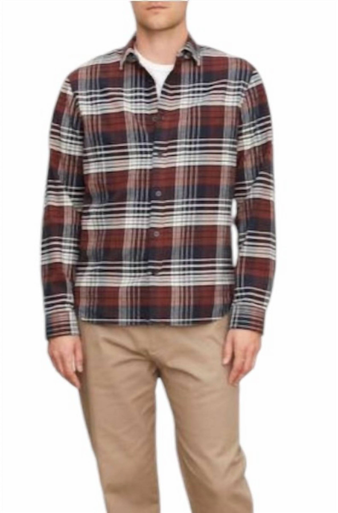 Men's Cedarwood Plaid Shirt In Coastal And Acorn