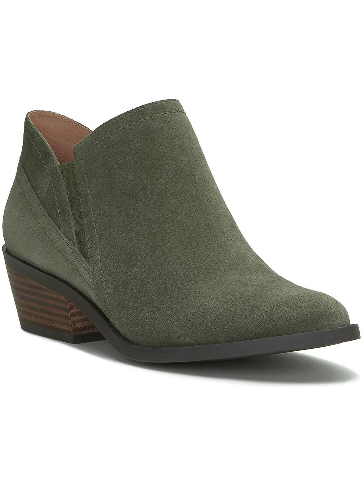 FIONAN Womens Leather Stacked Heel Chelsea Boots