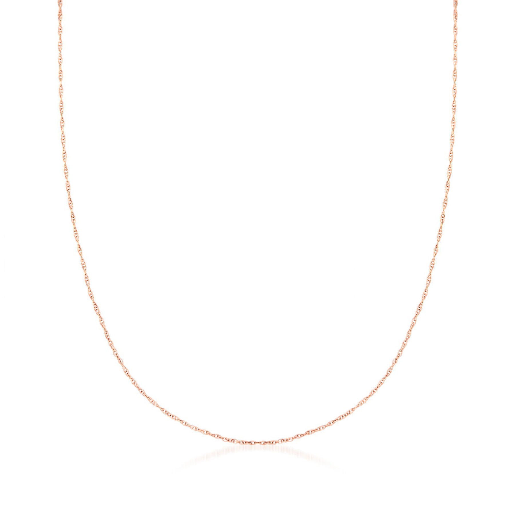 Ross-Simons 0.7mm 14kt Rose Gold Rope-Chain Necklace 7732251361340