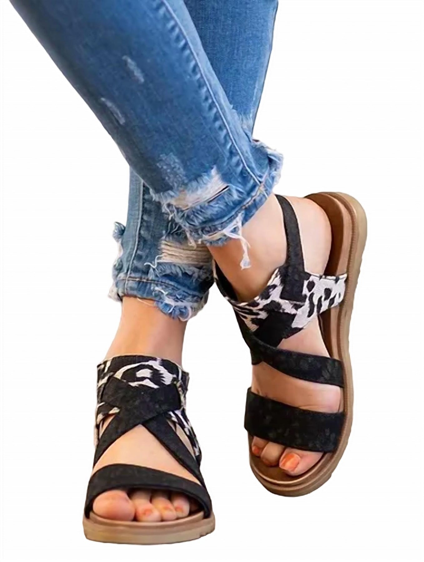 Women's Jayla Sandals In Black/cream 7831946362940