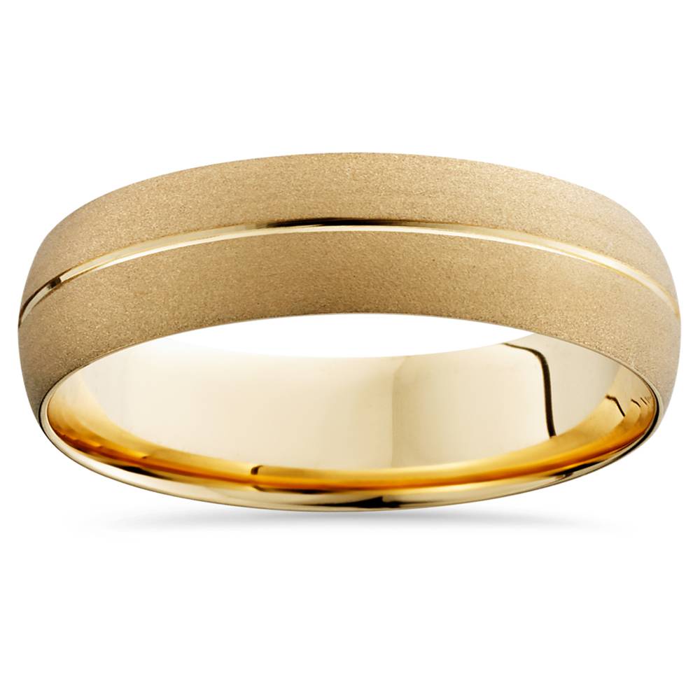 Mens 14k Yellow Gold Comfort Fit 6mm Wedding Band Ring Size Selectable 7802599538748