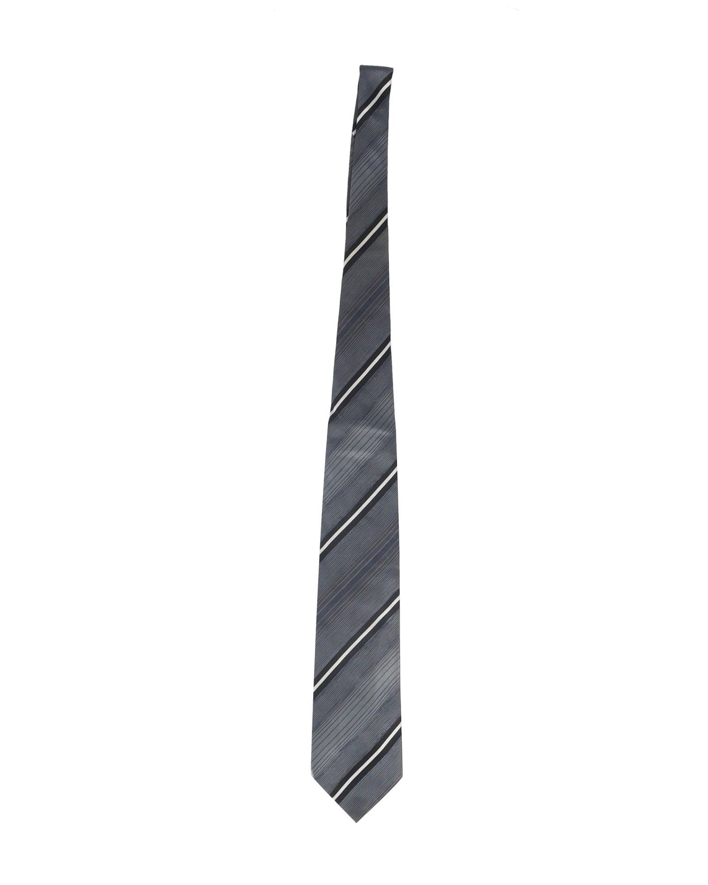 Kenzo Stripe Tie in Grey Silk