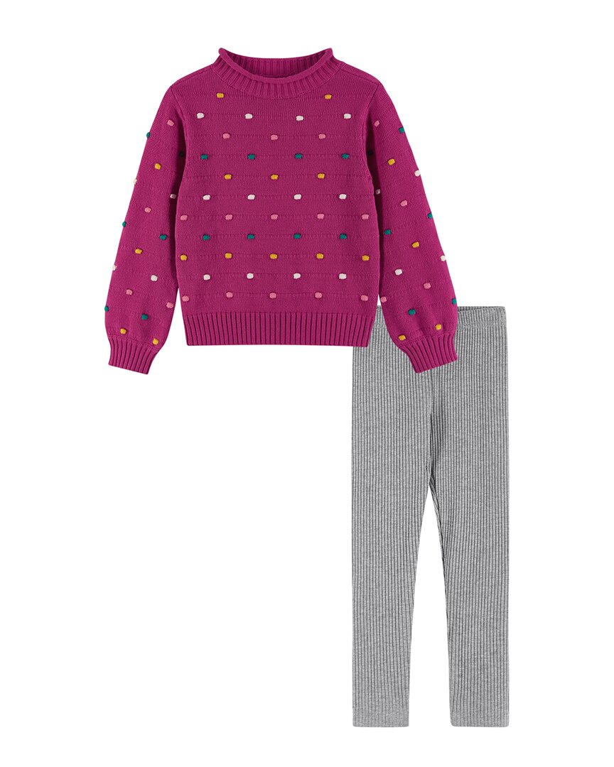 Andy & Evan 3D Bobbles Sweater & Ribbed Legging Set