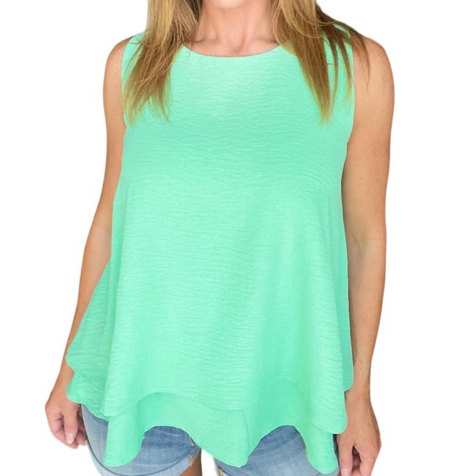 Double Tiered Flare Tank In Mint