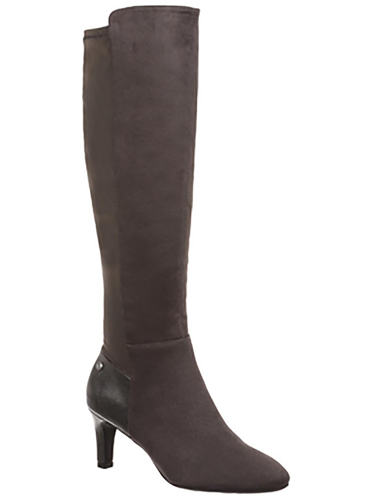 Gracie Womens Faux Suede Wide Calf Knee-High Boots
