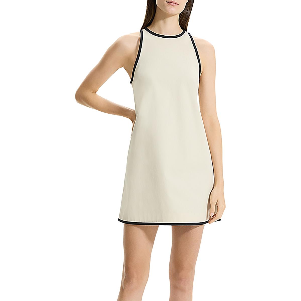Contrast Trim Mini Shift Dress