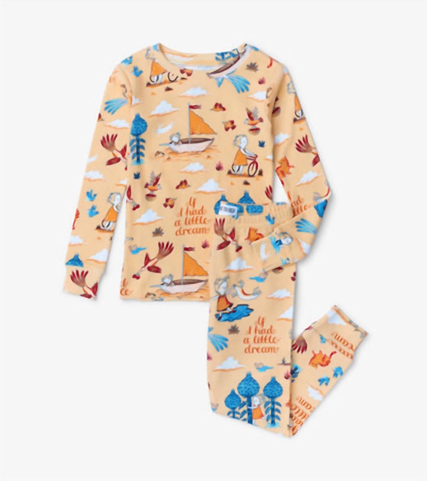 Girl's If I Had A Little Dream Pajamas In Cream