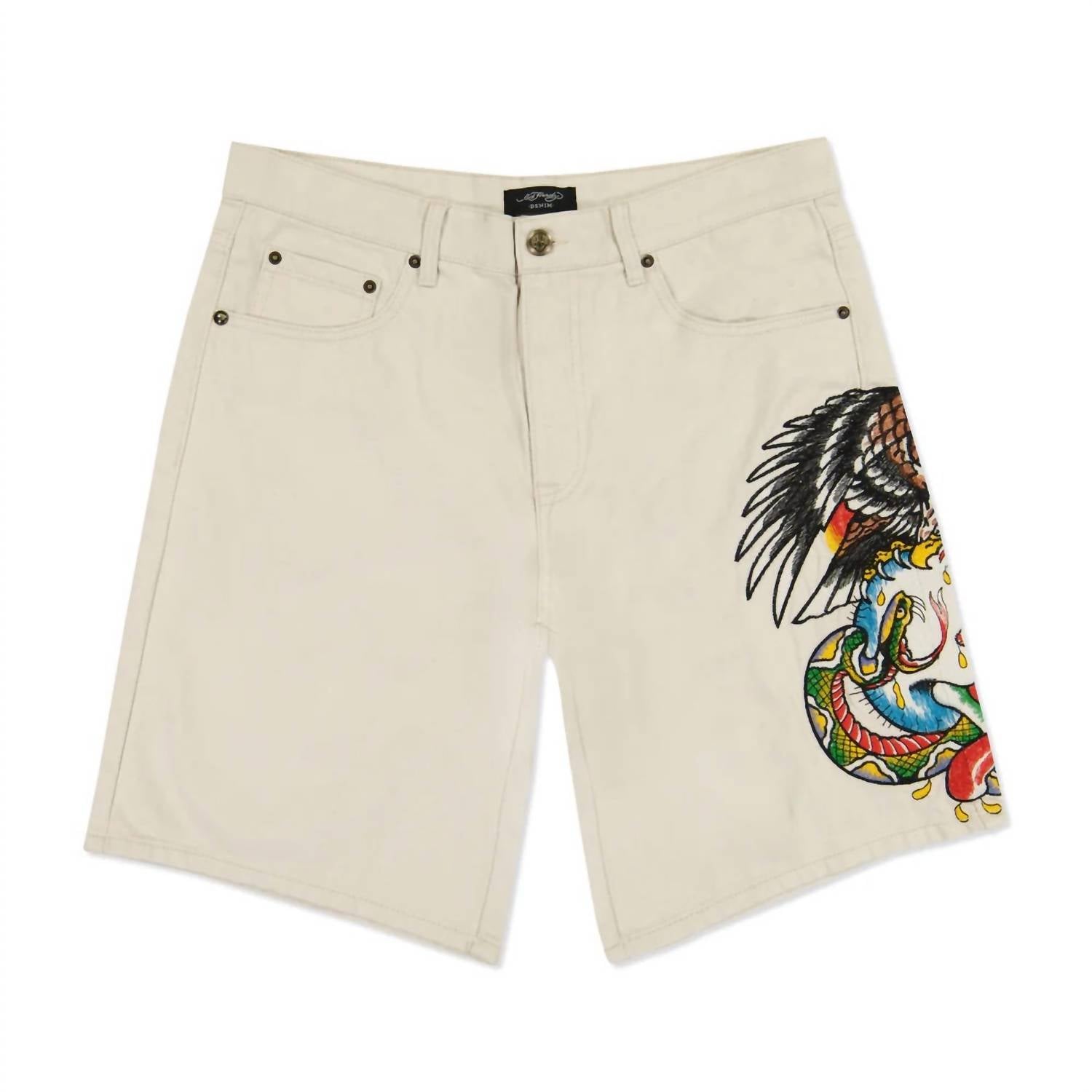 Men's Battle Skull Skater Short In Khaki 7701951840316