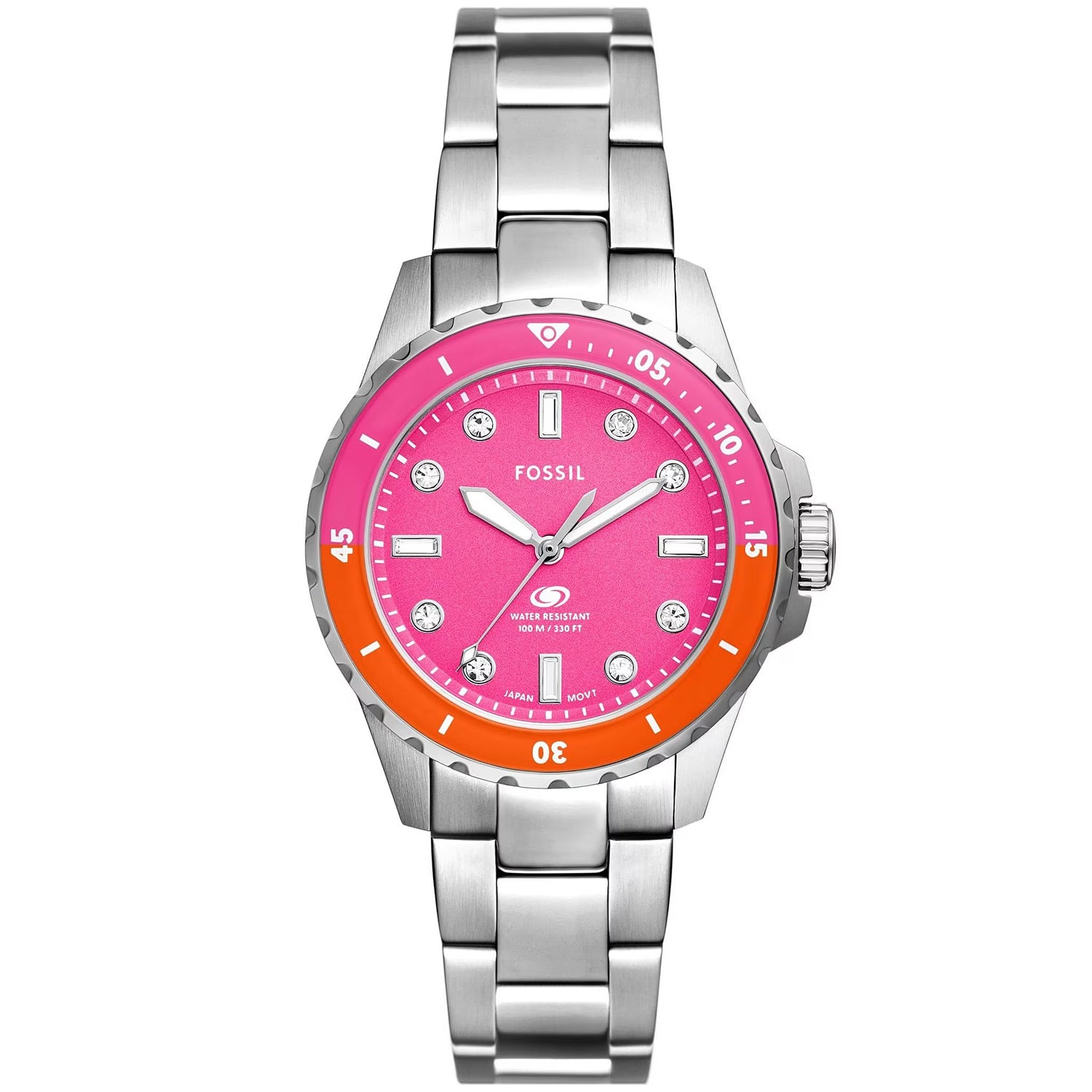 Fossil Women's Blue Dive Pink Dial Watch