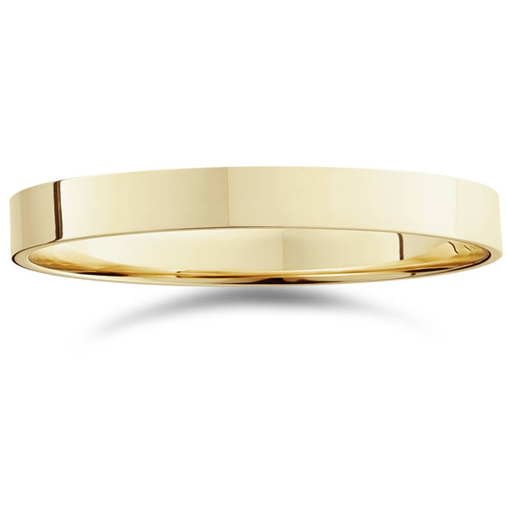 3mm Flat High Polished Wedding Band 10K Yellow Gold Size Selectable 7802270875708