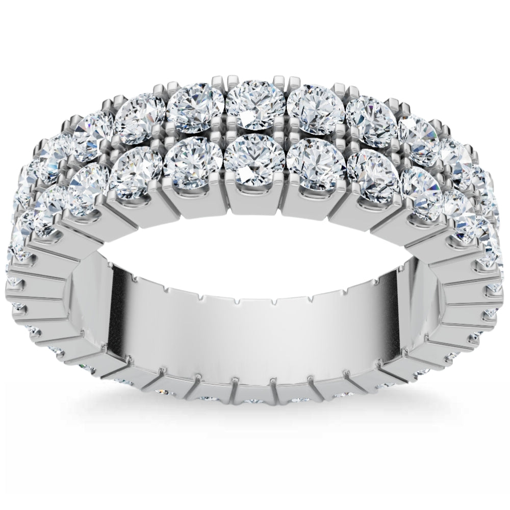 G/VS 2.25Ct Diamond Eternity Wedding Ring Double Row 10k Gold Lab Grown 7762821447740
