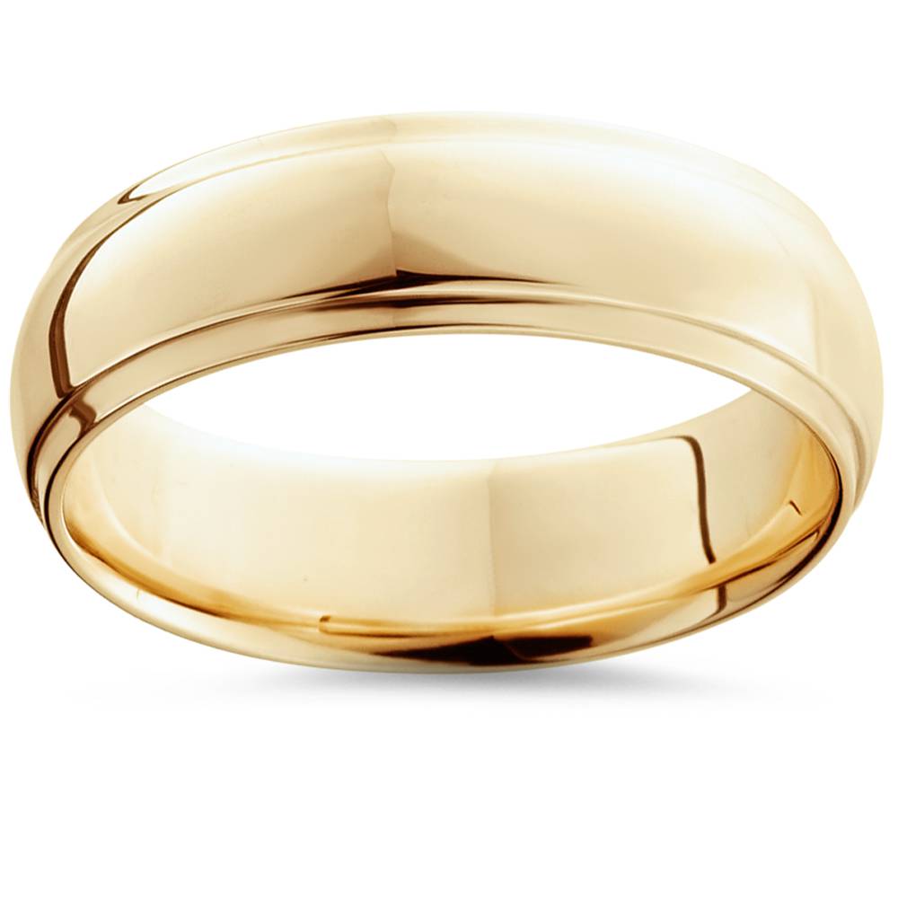 Step Cut Polished Wedding Band 14K Yellow Gold Size Selectable 7802610122812