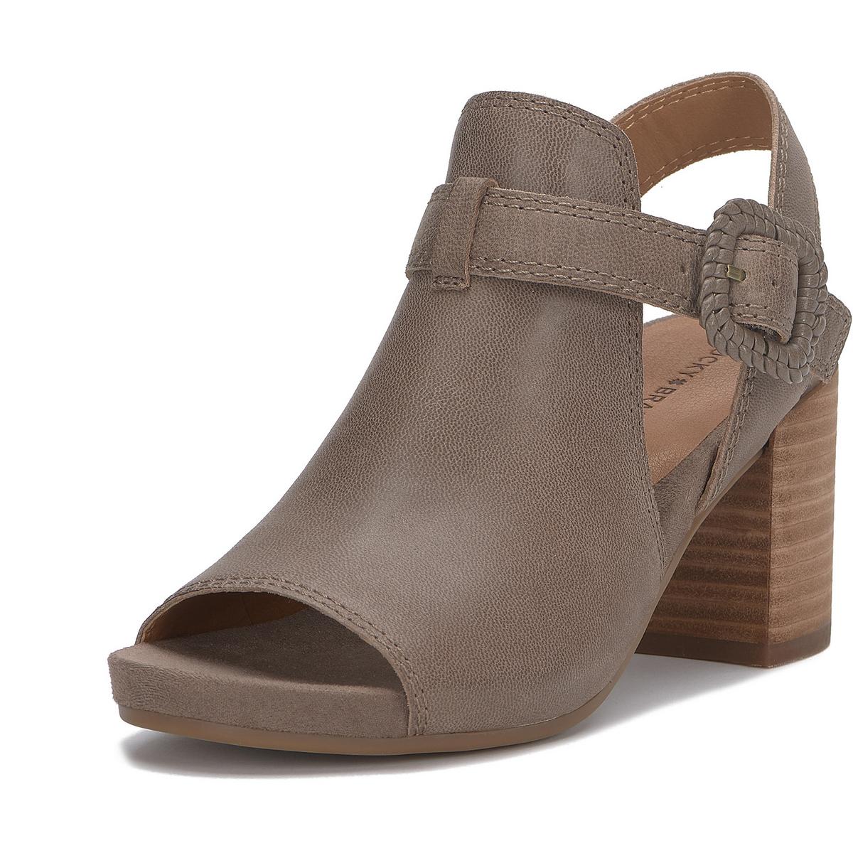 Juliane Leather Peep-Toe Slingback Sandals