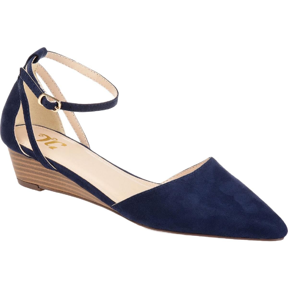 Arkie Faux Suede Ankle Strap Wedge Heels