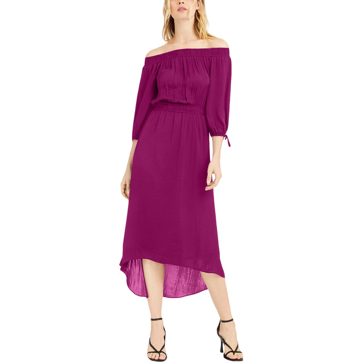 Hi-Low Off-The-Shoulder Maxi Dress