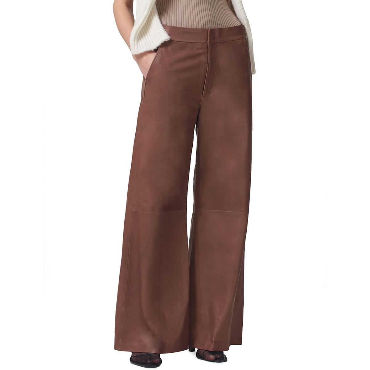 Beverly Solid Leather Bootcut Pants