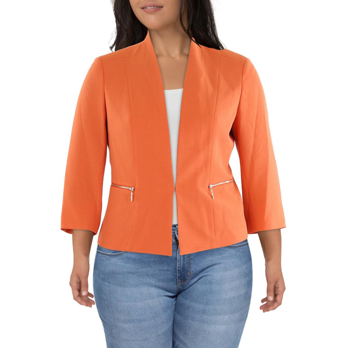 Zipper Open-Front Blazer
