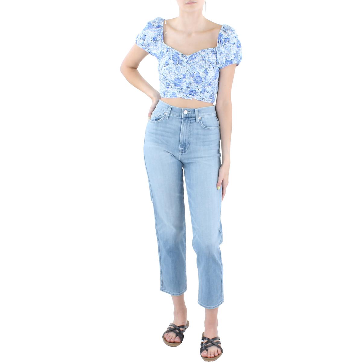 Juniors Floral Off-The-Shoulder Cropped