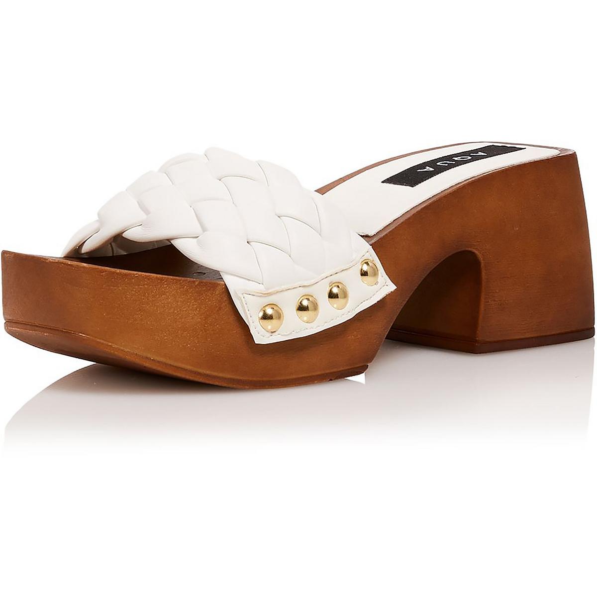 Boho Woven Faux Leather Platform Sandals