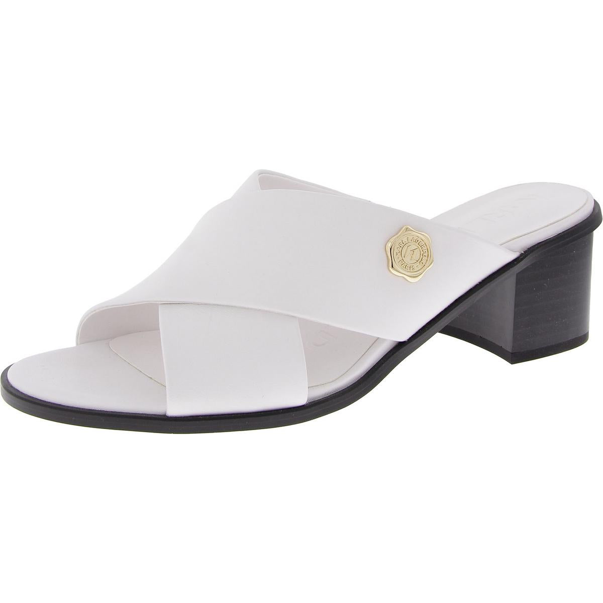 Henry-K Leather Block Heel Slide Sandals