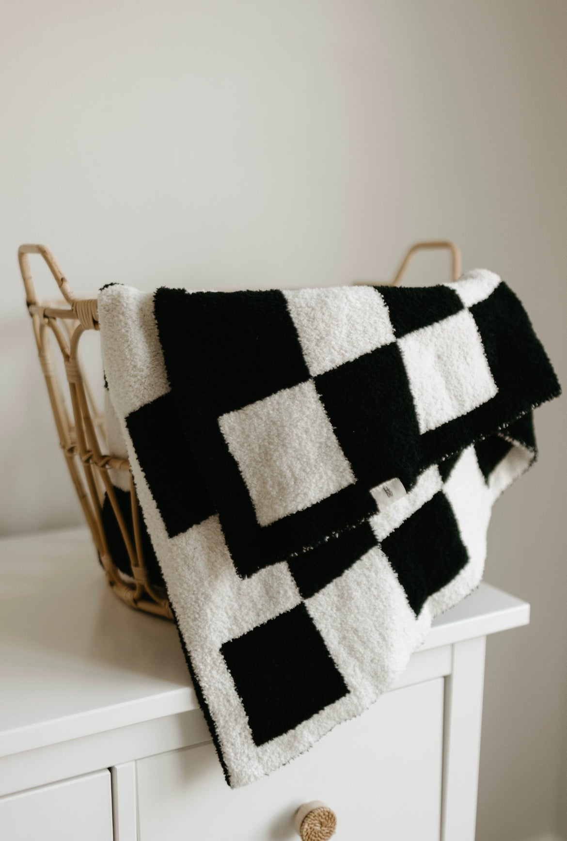 Plush Blanket | Black & White Checkerboard