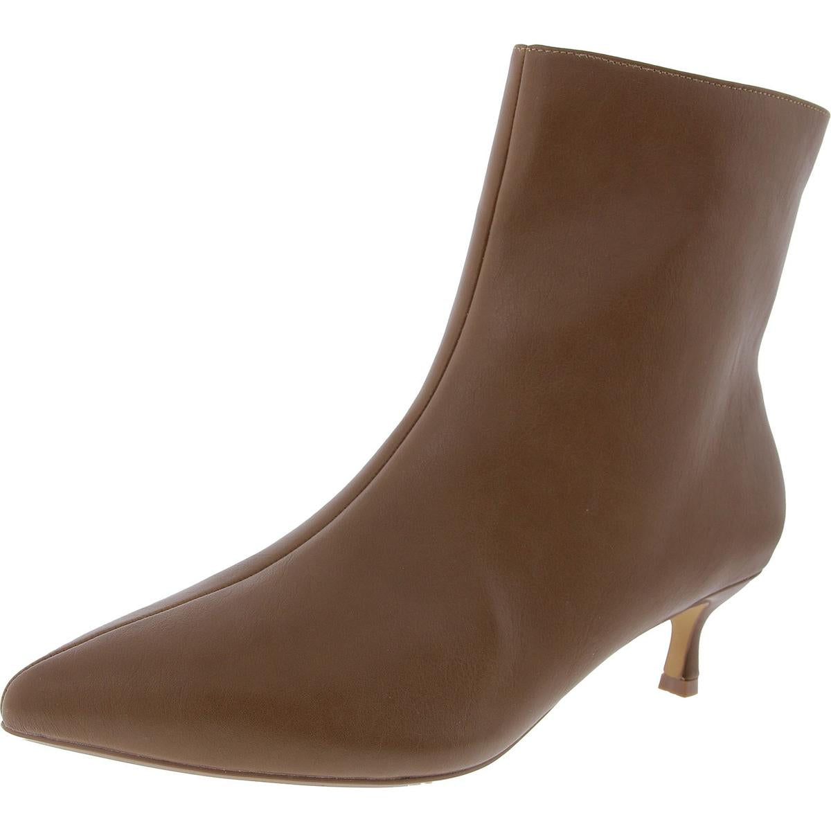 Zipper Faux Leather Mid-Calf Boots