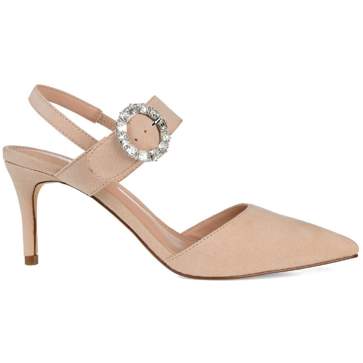 Cecelia  Faux Suede Buckle Pointed Toe Heels