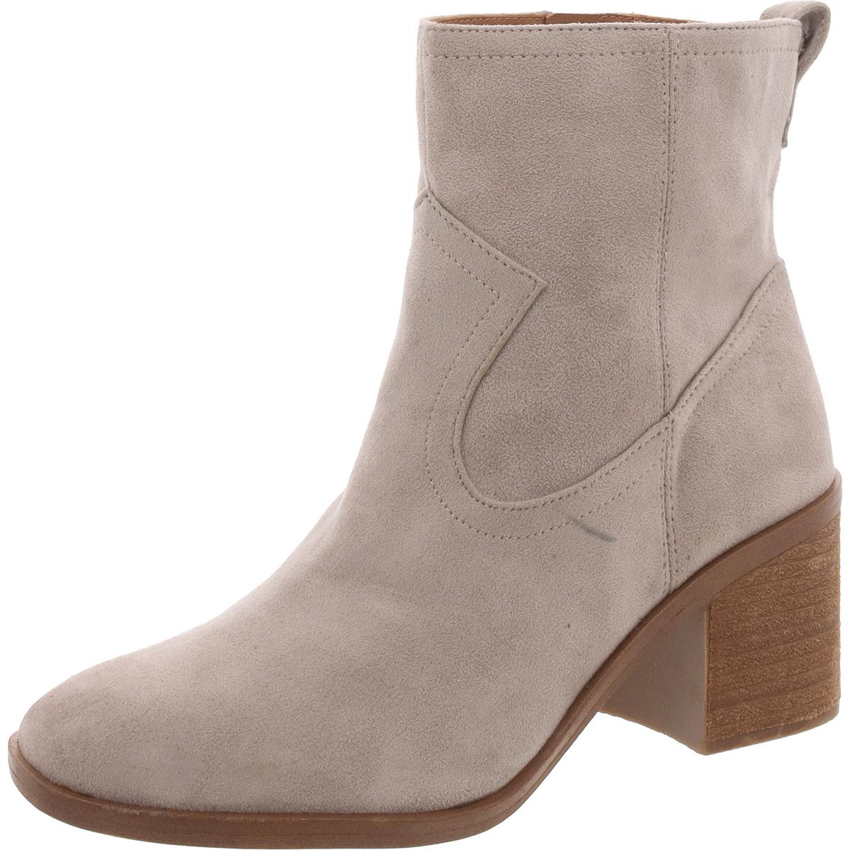 Faux Suede Almond Toe Ankle Boots
