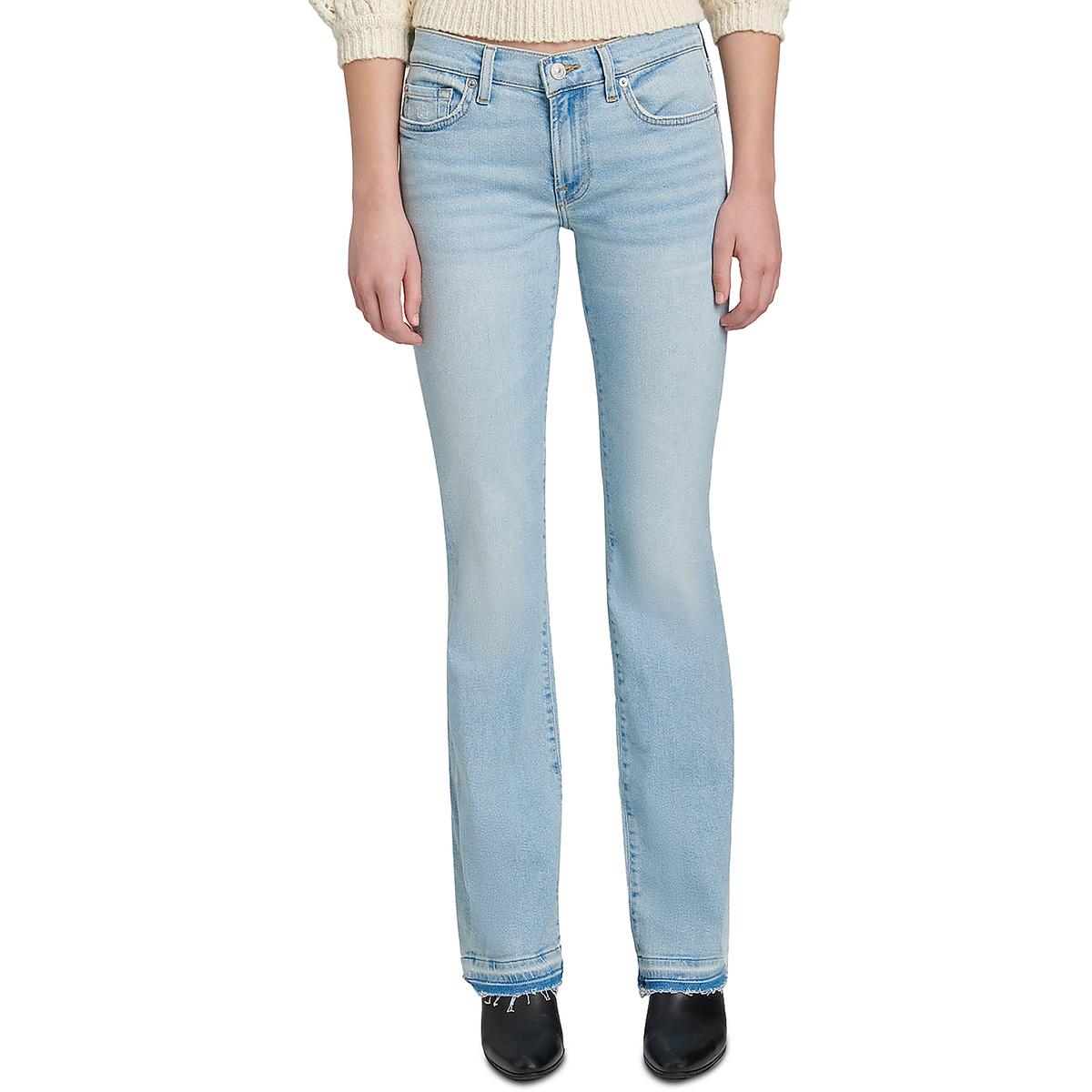 Distressed Mid Rise Bootcut Jeans