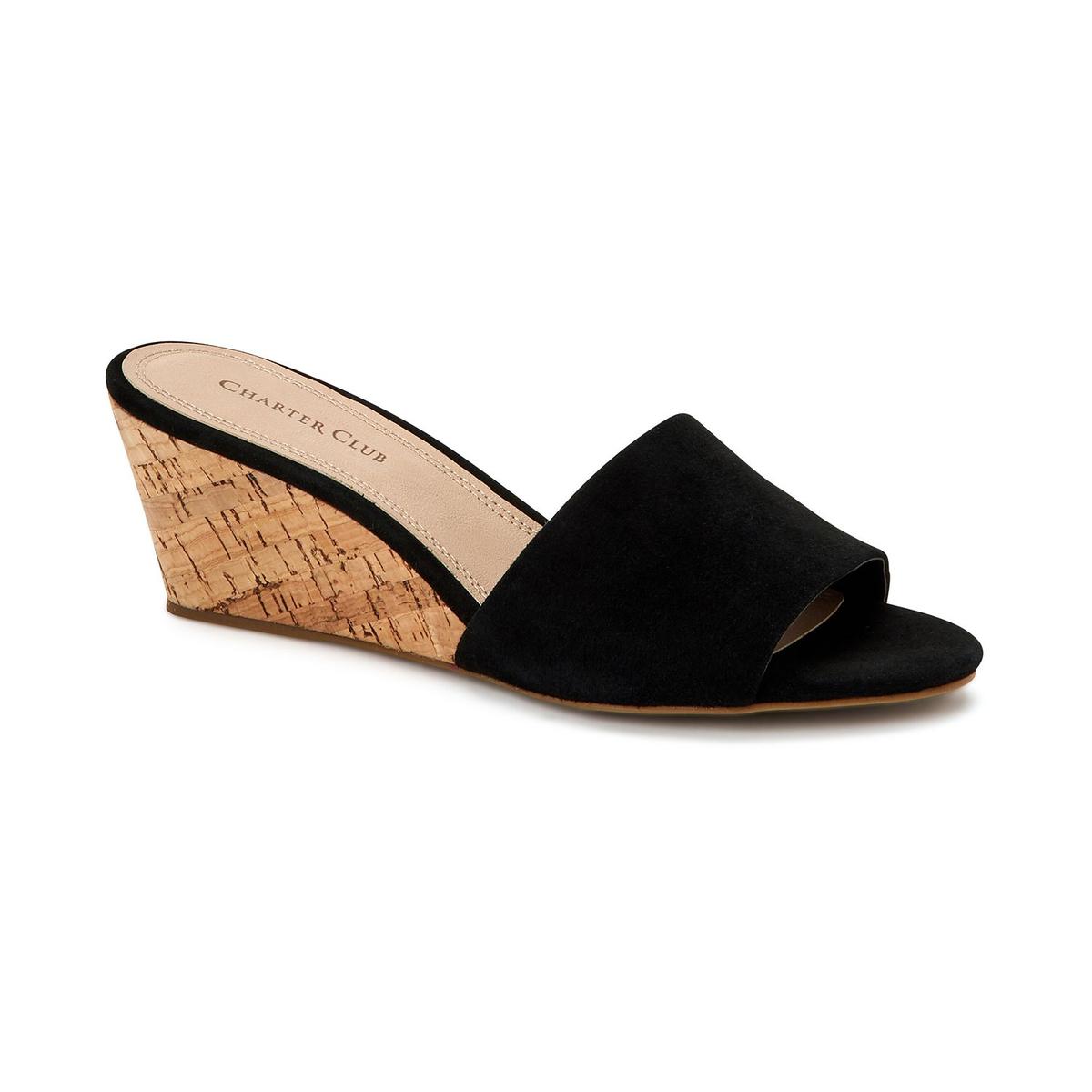 Nallahh Cork Slip On Wedge Sandals