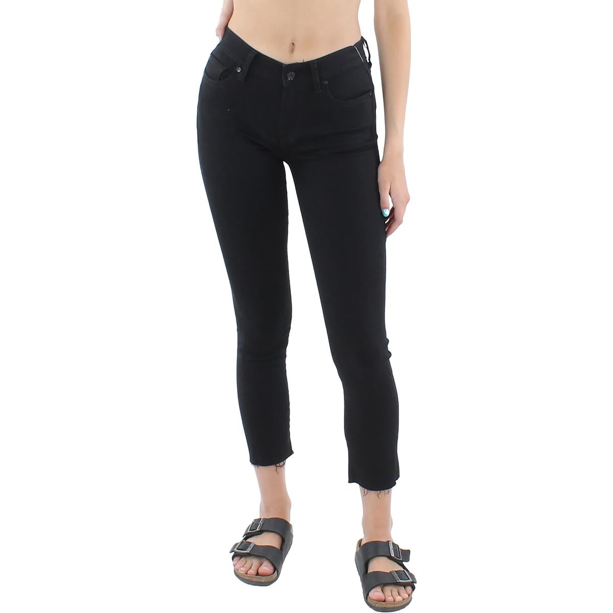 Denim Raw Hem Cropped Jeans