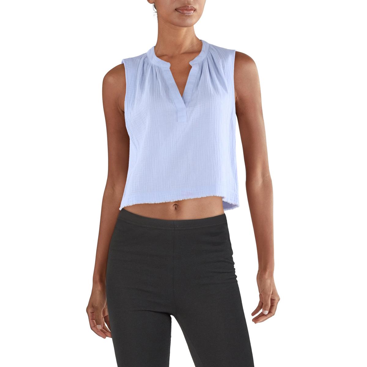 Split Neck Sleeveless Pullover Top