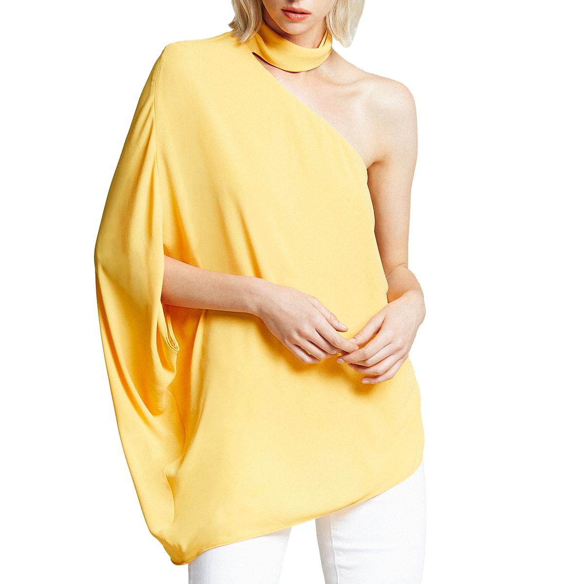 One Shoulder Neck Wrap FlowyTop Blouse