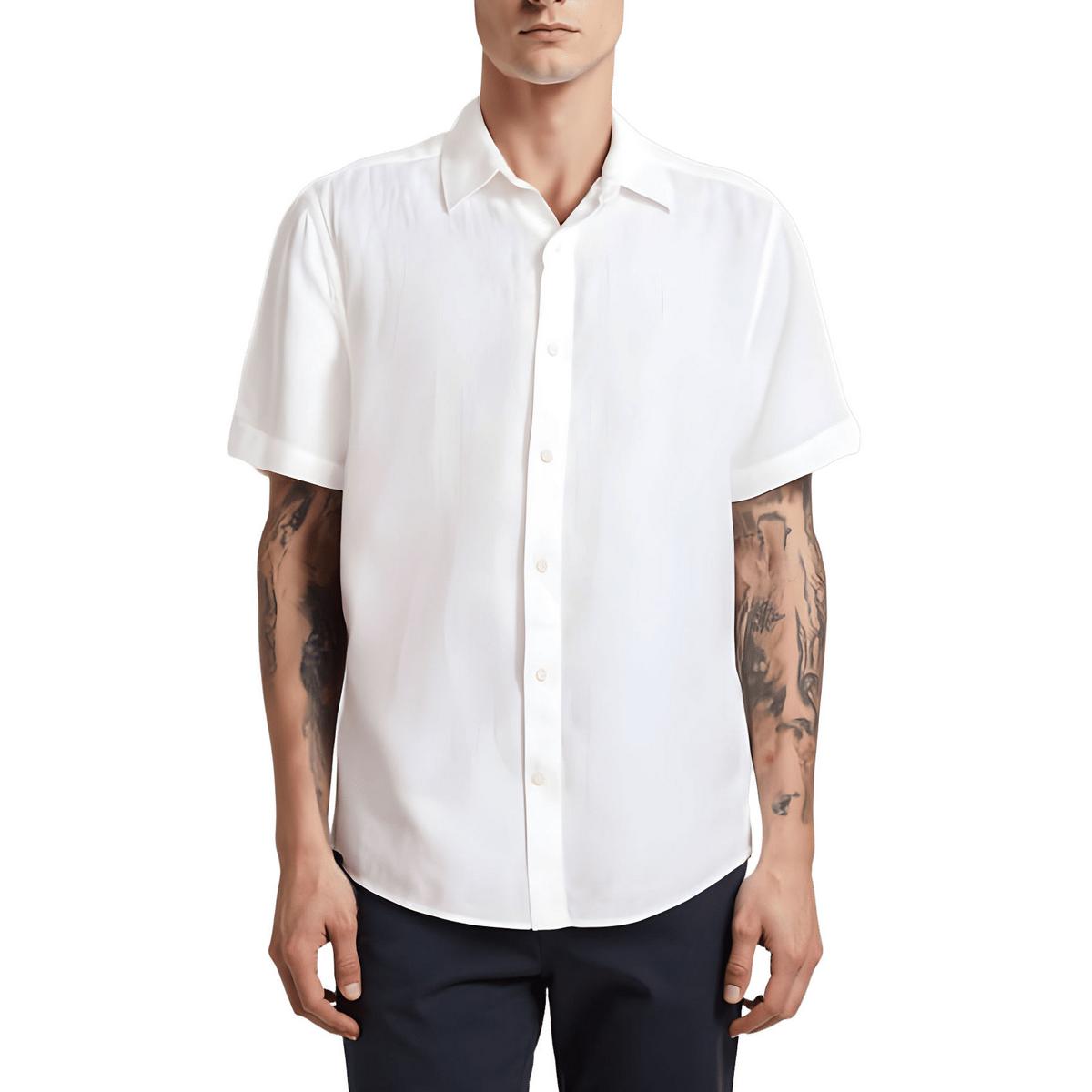 Collar Linen Button-Down Shirt