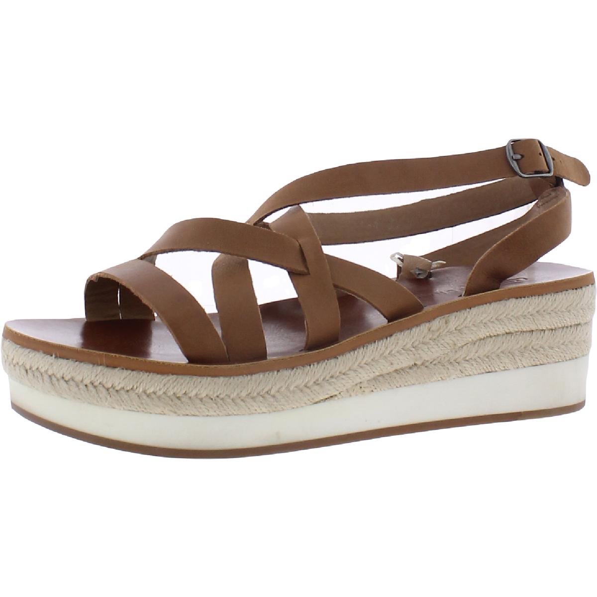 Jasmei Leather Strappy Espadrille Wedge Sandals