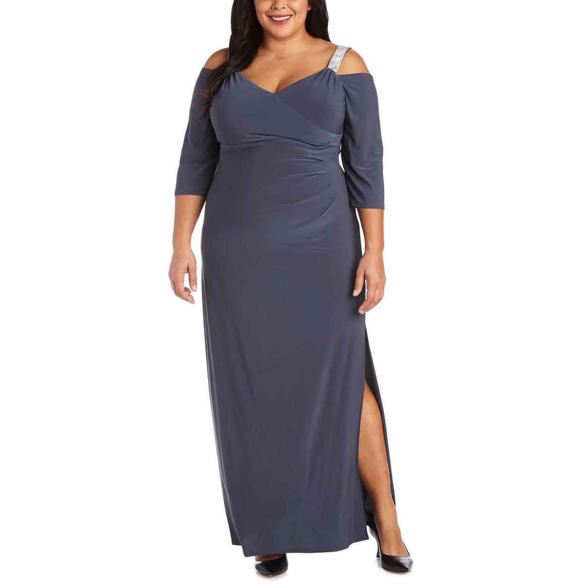 Plus Embellished Maxi Evening Dress