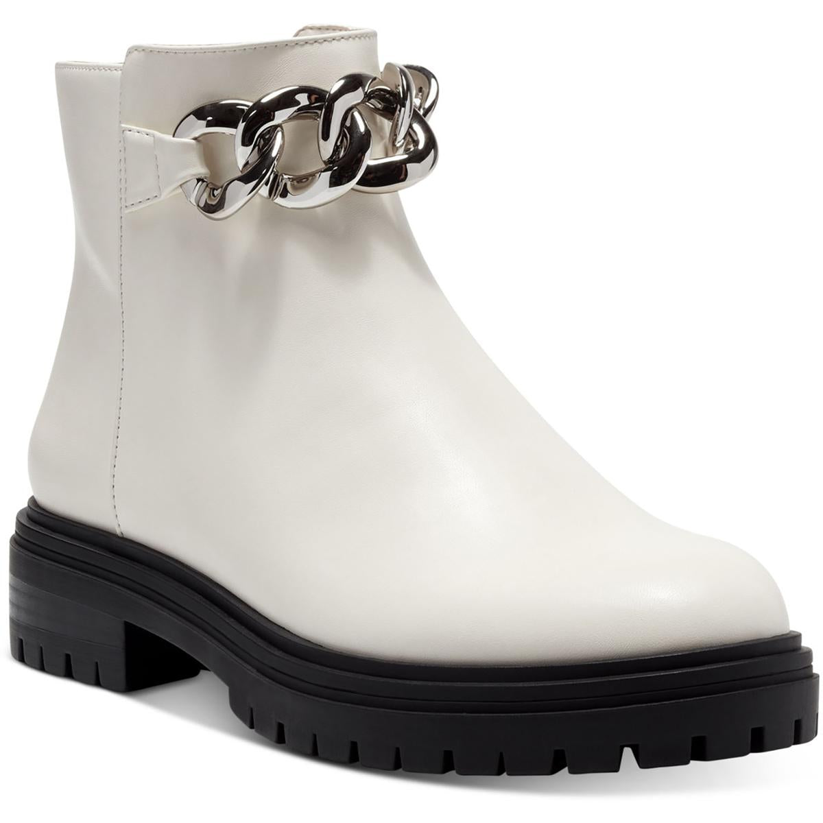 Basia Faux Leather Lugged Sole Ankle Boots