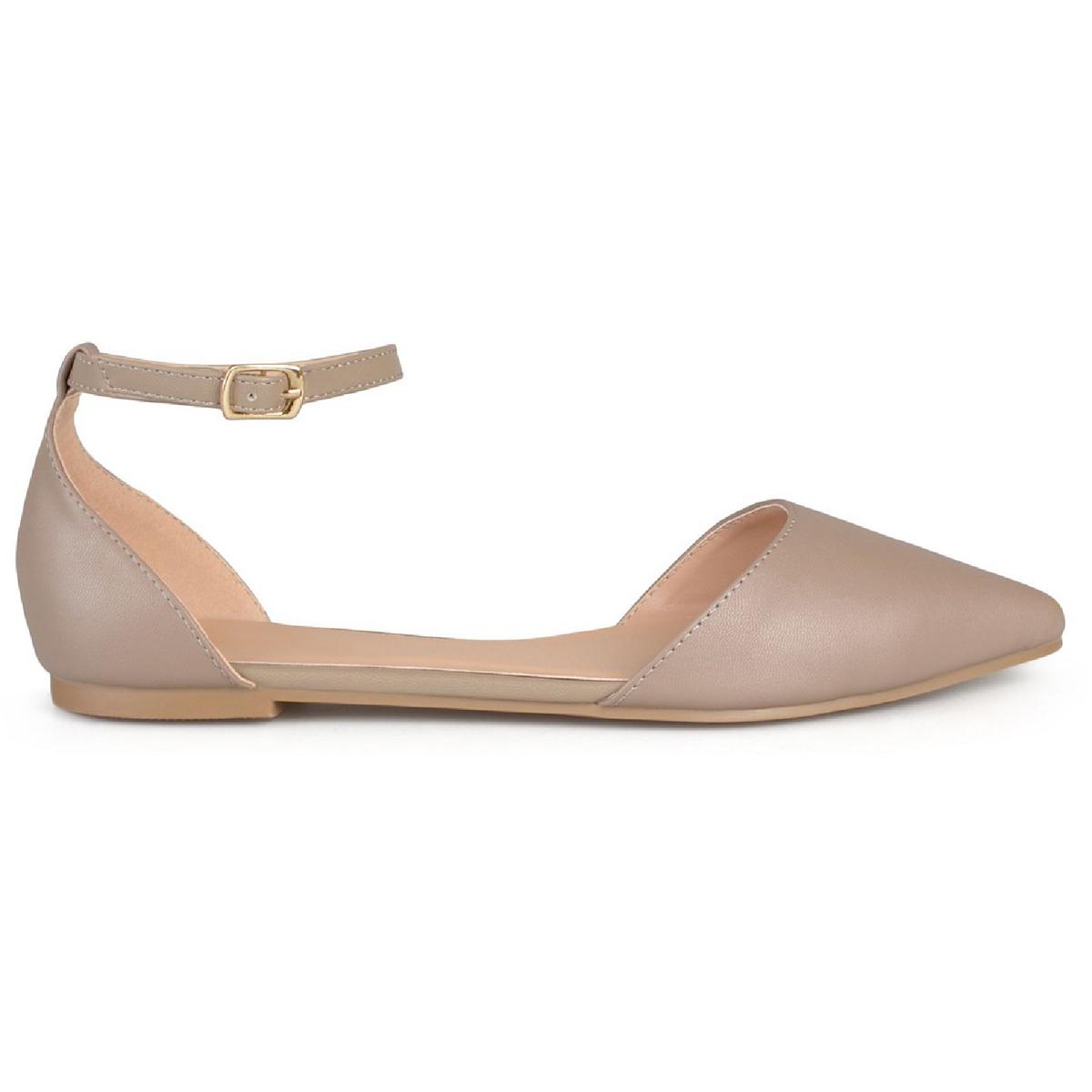 Reba Padded Insole Ankle Strap Pointed Toe Flats