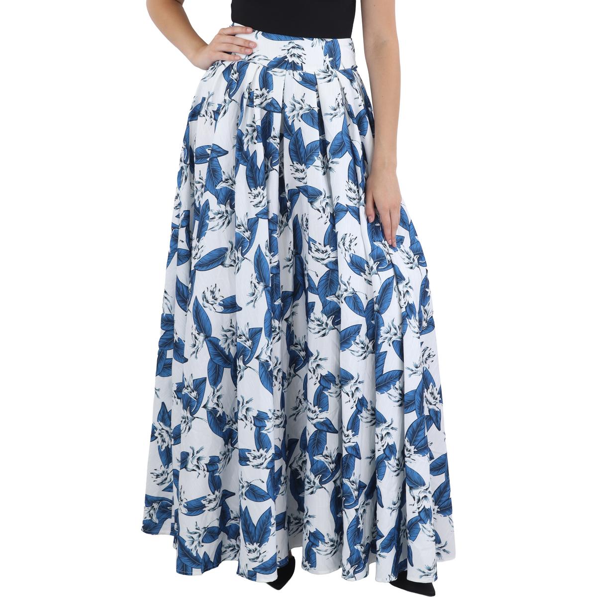 Woven Floral Maxi Skirt