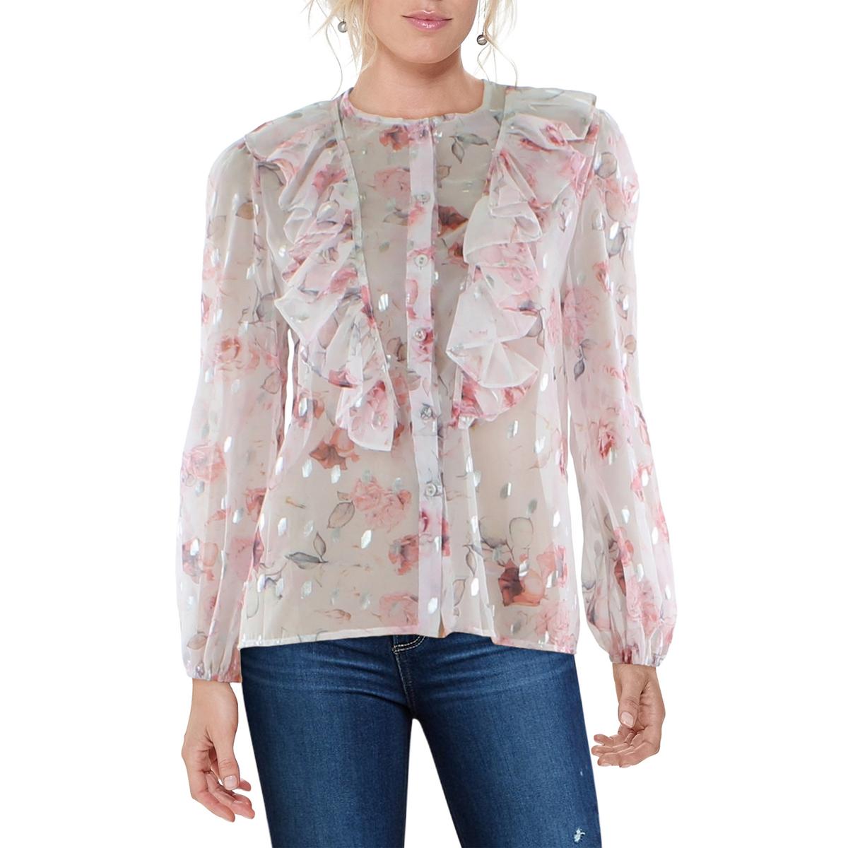 Juniors Chiffon Floral Blouse