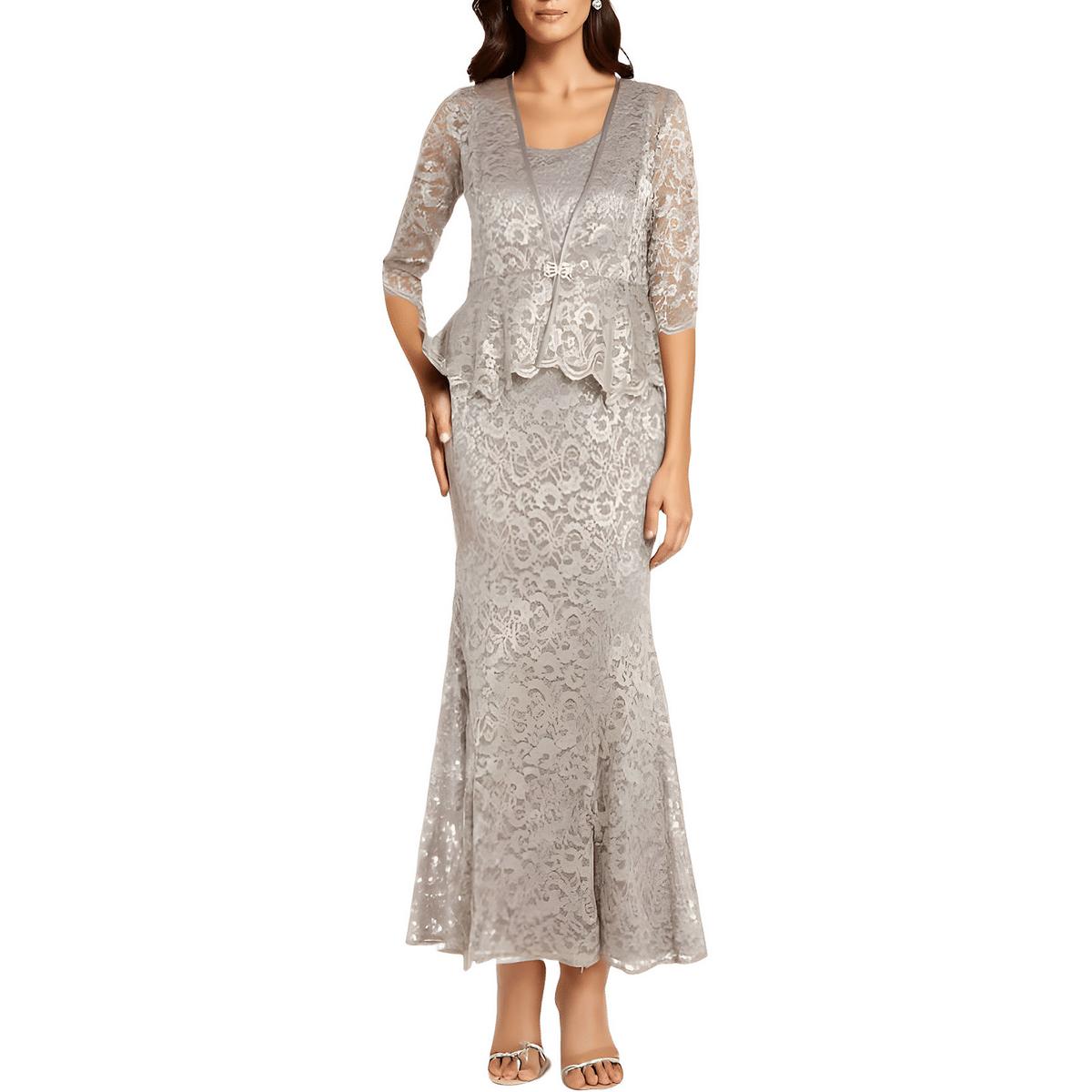 Petites Glitter Lace Two Piece Dress