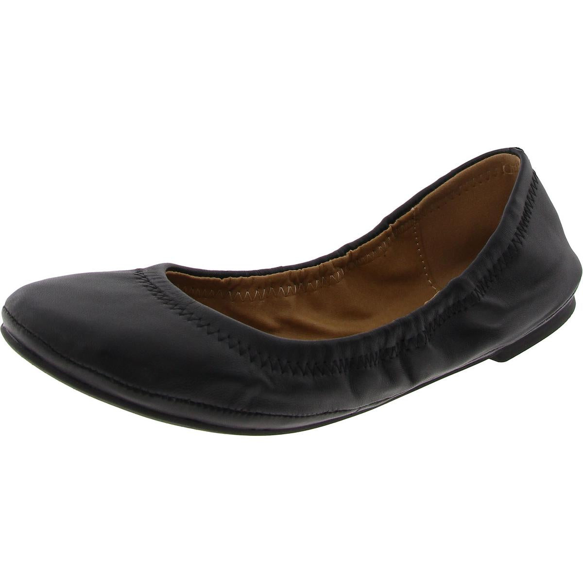 Elainy Stretch Leather Ballet Flats