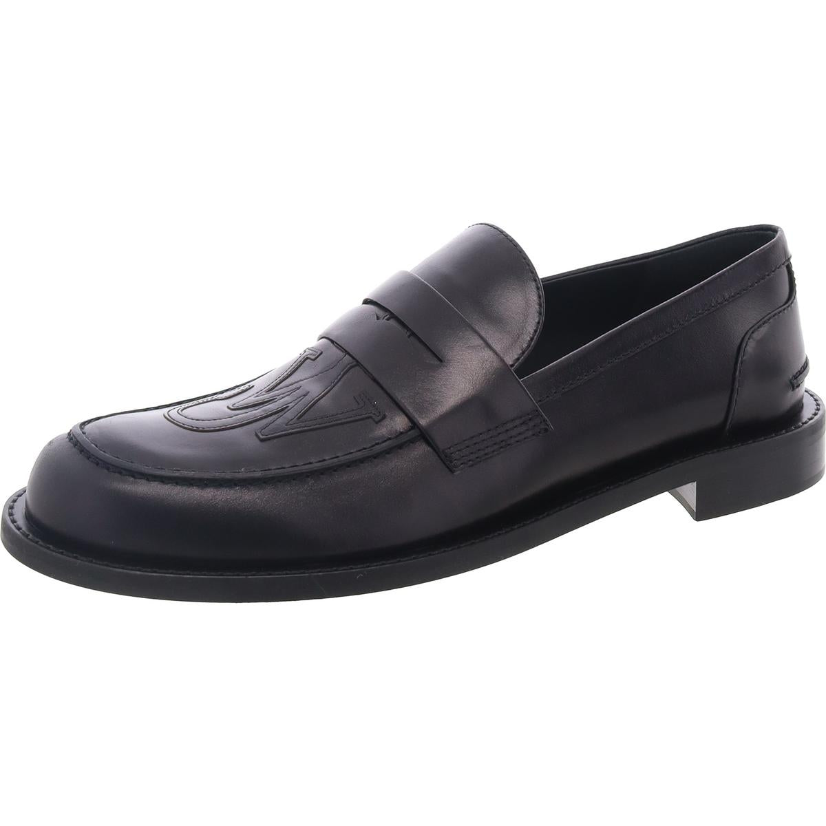 Calf Antick Logo Leather Loafers