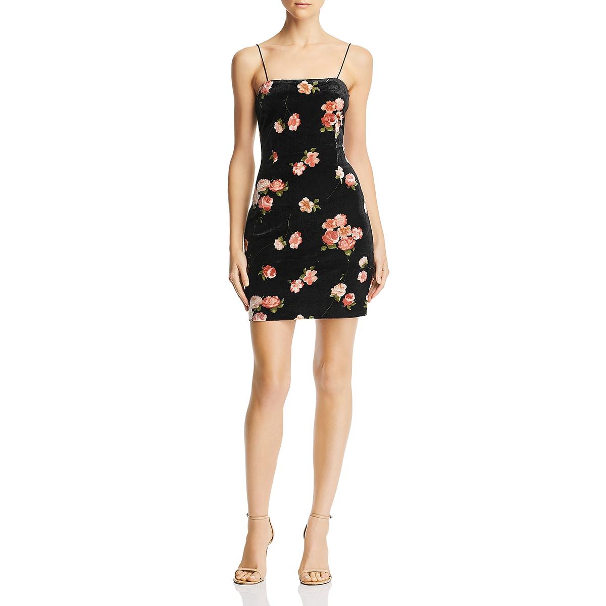 Velvet Floral Slip Dress