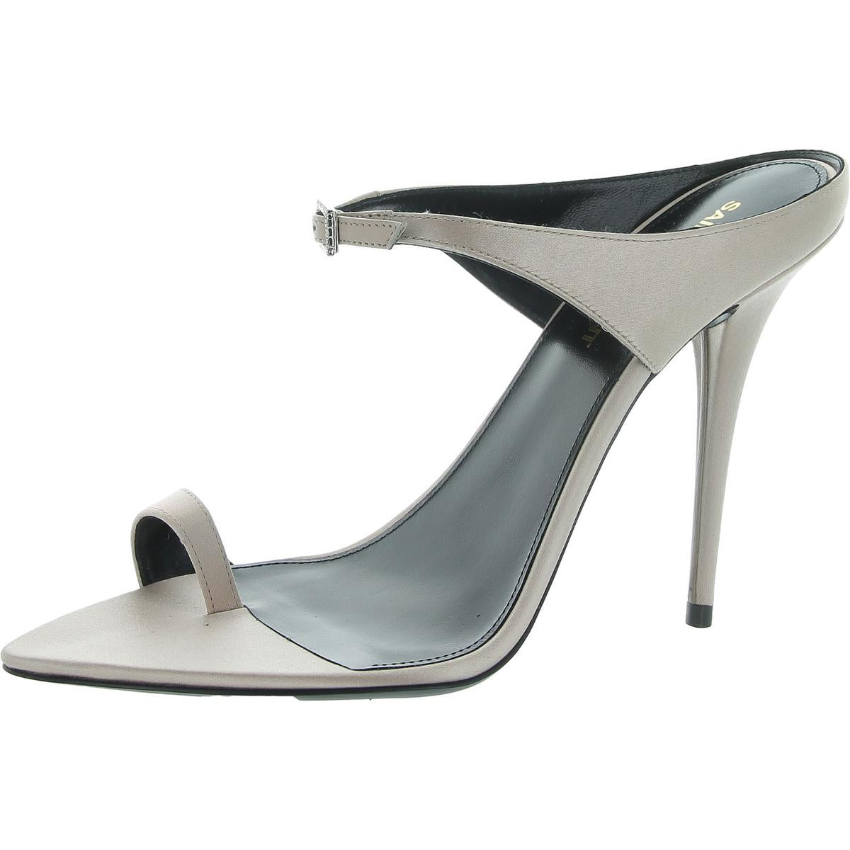 Satin Stiletto Slide Sandals