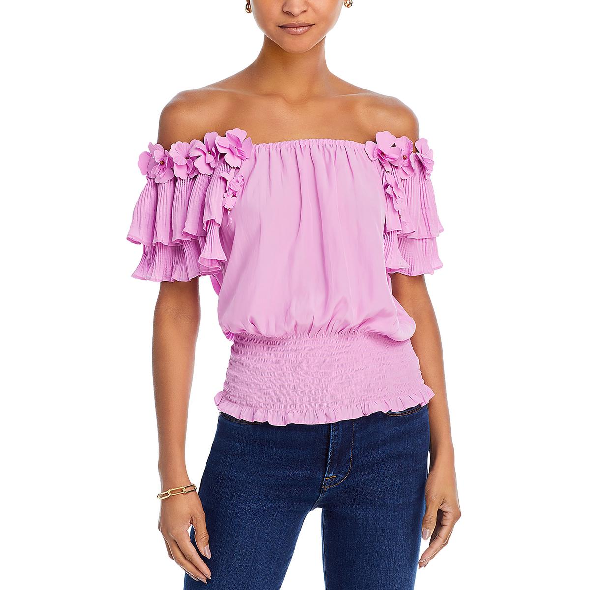 Braelynn Applique Pleated Blouse