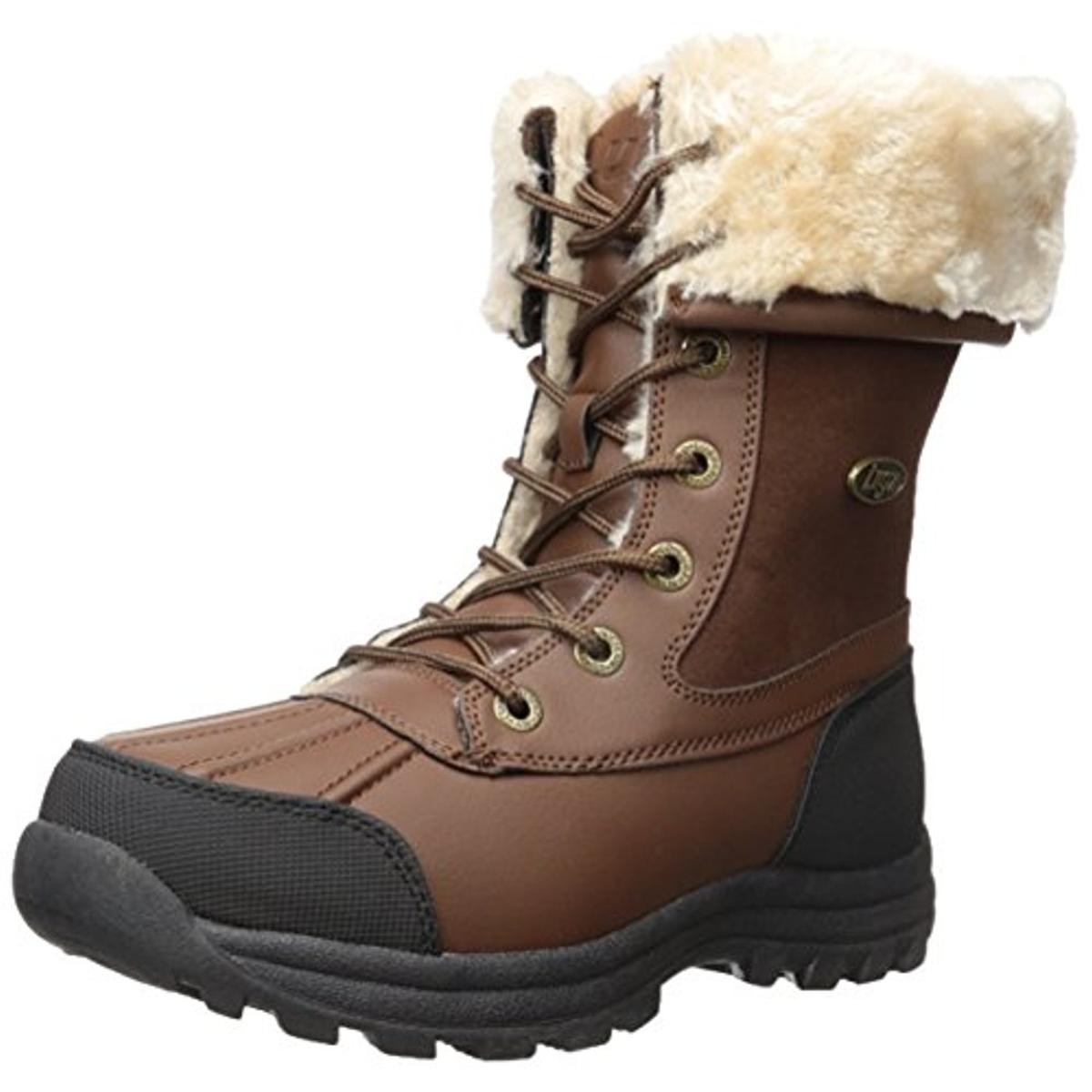 Tambora Water Resistant Faux Leather Faux Fur Lined Winter Boots