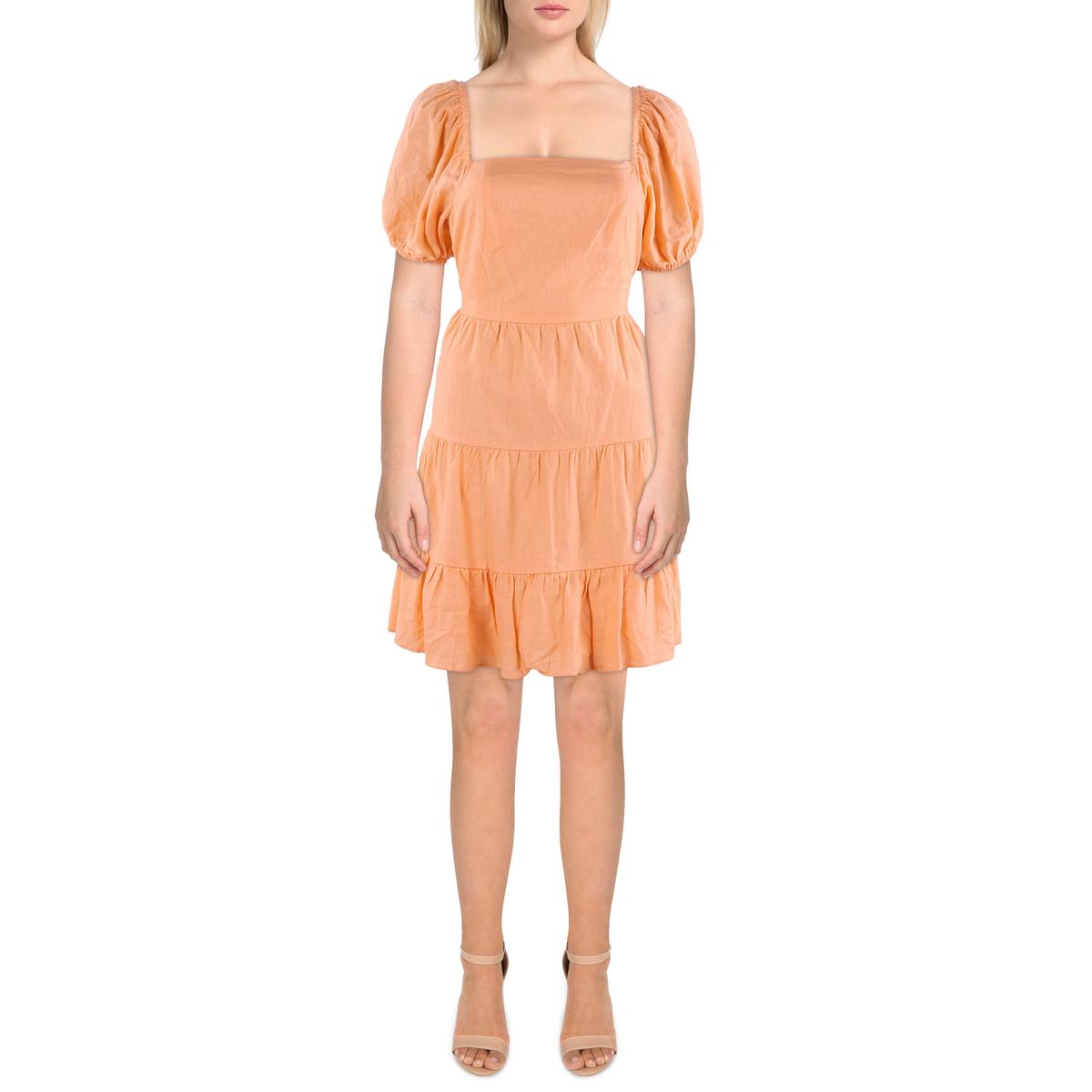 Daylight Dreams Ruffled Linen Fit & Flare Dress